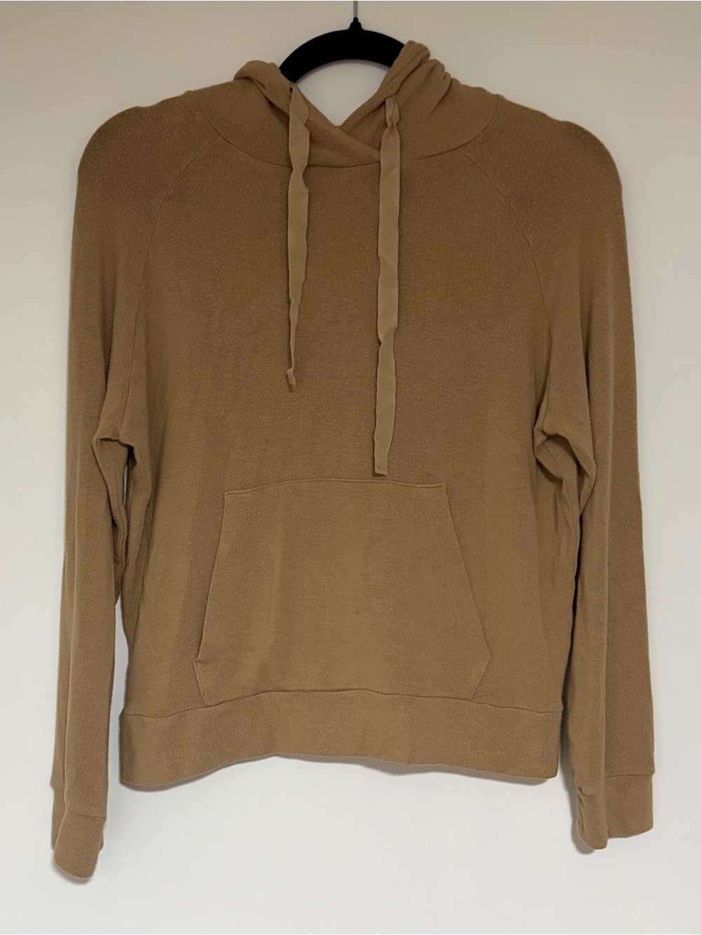 Enza Costa Women’s Tan Lightweight Pullover Hoodie Size Small